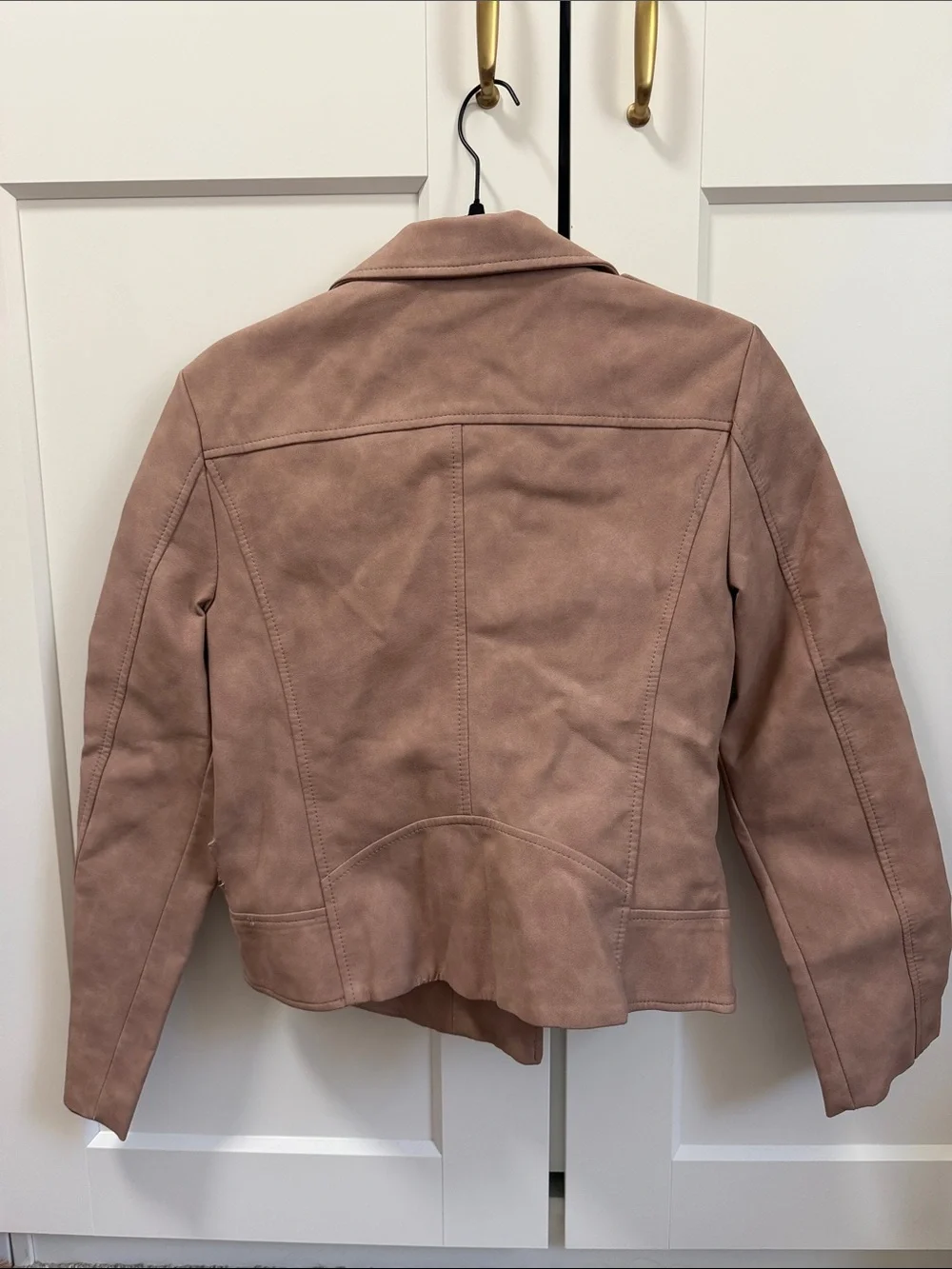 BB Dakota Dusty Mauve Suede Moto Jacket